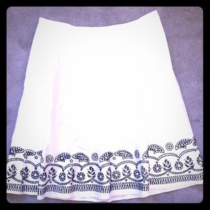 White House black market embellished white skirt